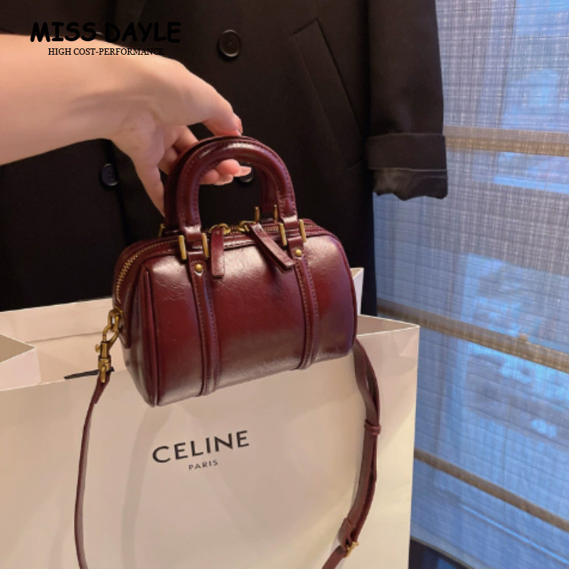 CHICCARRY กระเป๋าบอสตันวินเทจหนัง ปู่ สายรัดปรับได้แฟชั่นเกาหลีอเนก ...