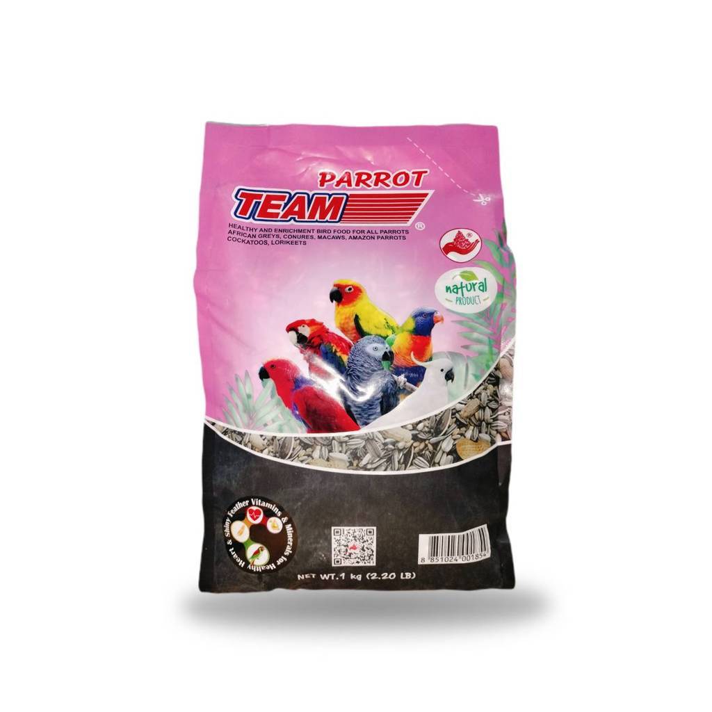 TEAM Parrot แพรอท เมล็ดธัญพืชรวม สำหรับตระกูลนกแก้วขนาดกลาง-ใหญ่ บรรจุ ...