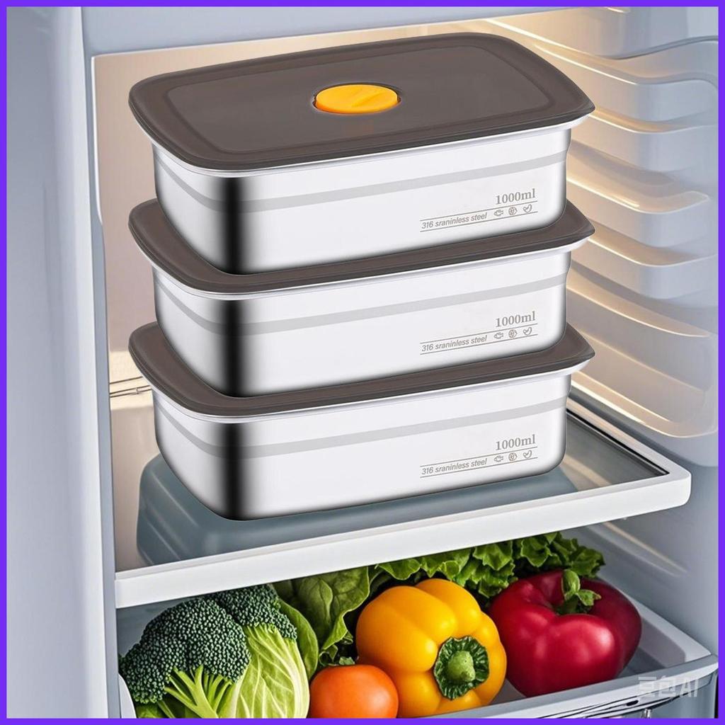 สแตนเลสภาชนะบรรจุอาหาร Home Freezer Pack คอนเทนเนอร์ 3X Stackable ...