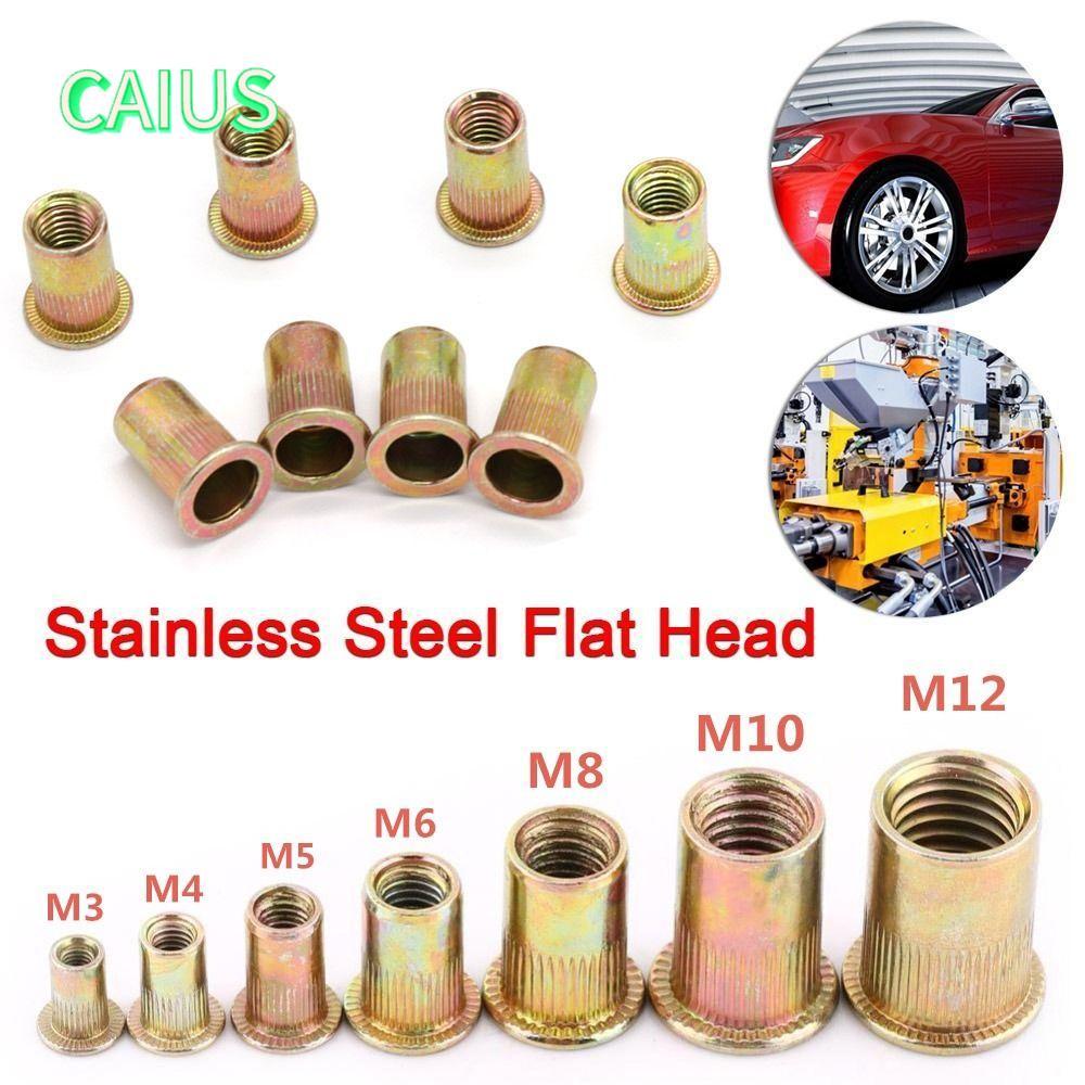 คาอุส‌ 10pcs เหล็กคาร์บอน Rivnut, M3 M4 M5 M6 M8 M10 M12 เกลียว Rivet ...