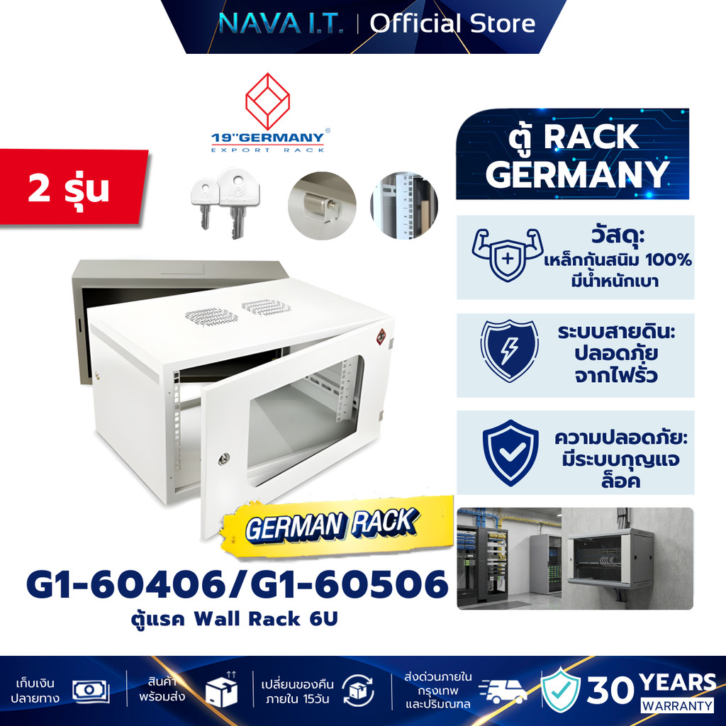 ตู้แรค 19”GERMANY G1-60406 / G1-60506 Wall Rack 6U INTERLINK รับประกัน ...