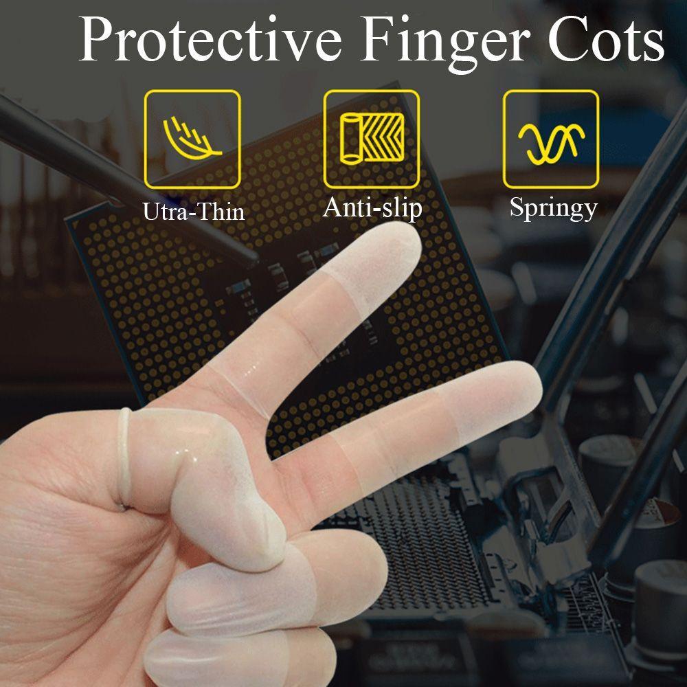 FLASHSKY Work Finger Cots การนับยางลาเท็กซ์ป้องกันไฟฟ้าสถิตแบบใช้แล้ว ...