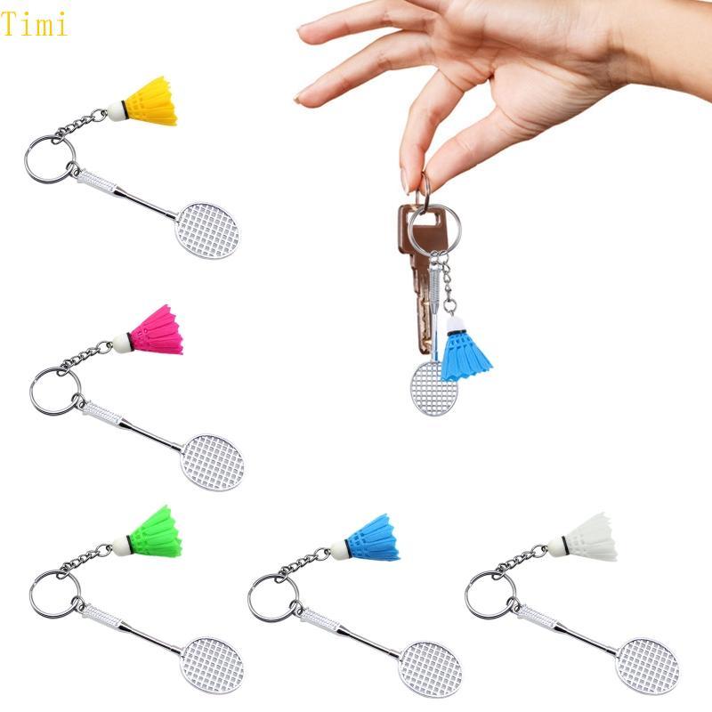 Timi Mini 3D แบดมินตันแร็กเก็ตลูกพวงกุญแจจี้สําหรับ Key Fob DIY พวง ...