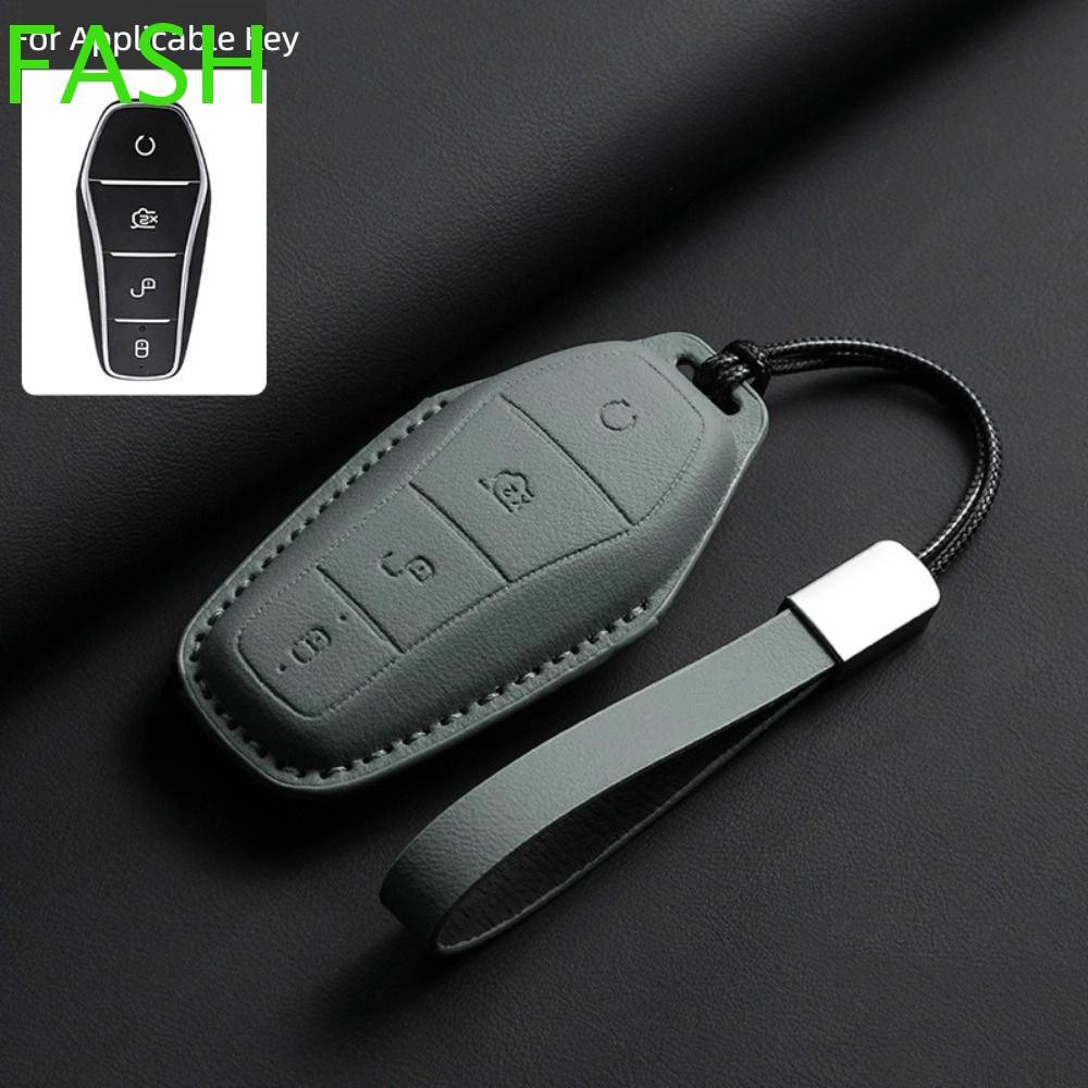 FASH พวงกุญแจกุญแจรถ,สําหรับ BYD Han EV Remote Key Cover, Key Ring Qin ...