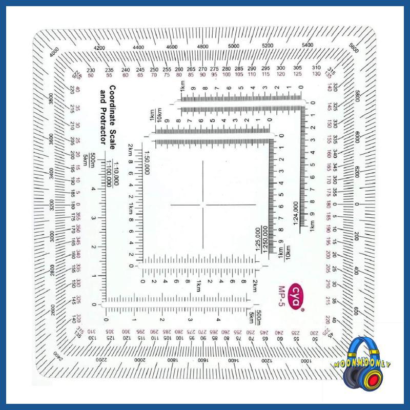 MOON MGRS Coordinate Grids Reader และไม้โปรแทรกเตอร์ Coordinate Scale ...