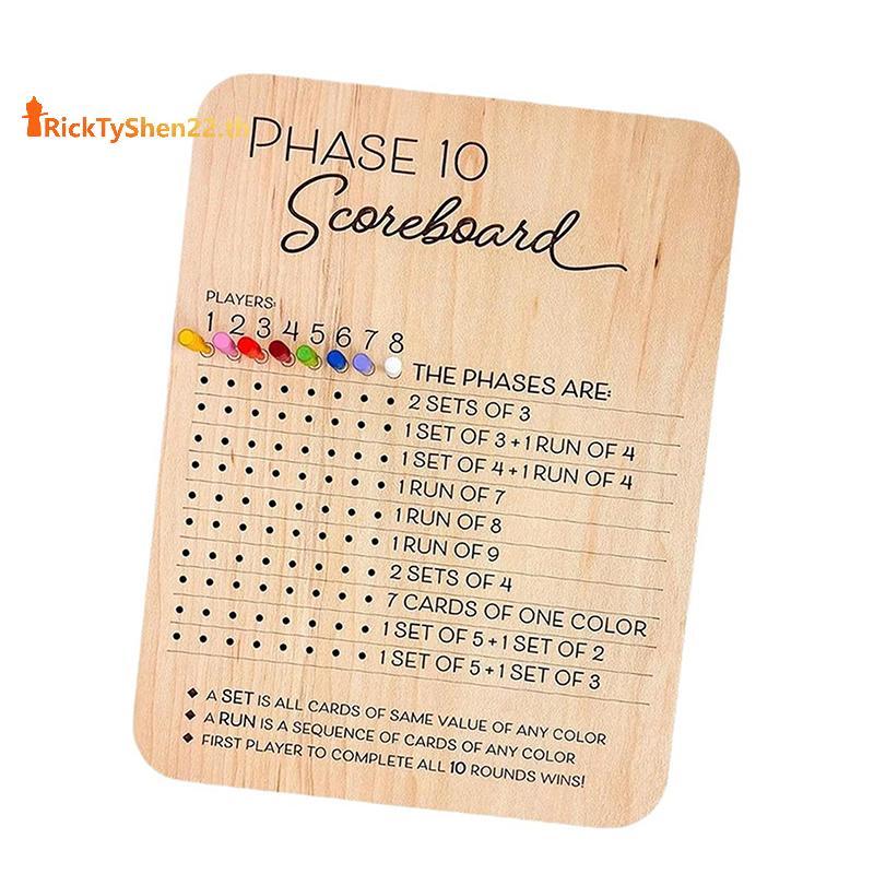 RickTyShen Phase 10 Score Board - Phase Ten Scorecard และ Round Traer ...