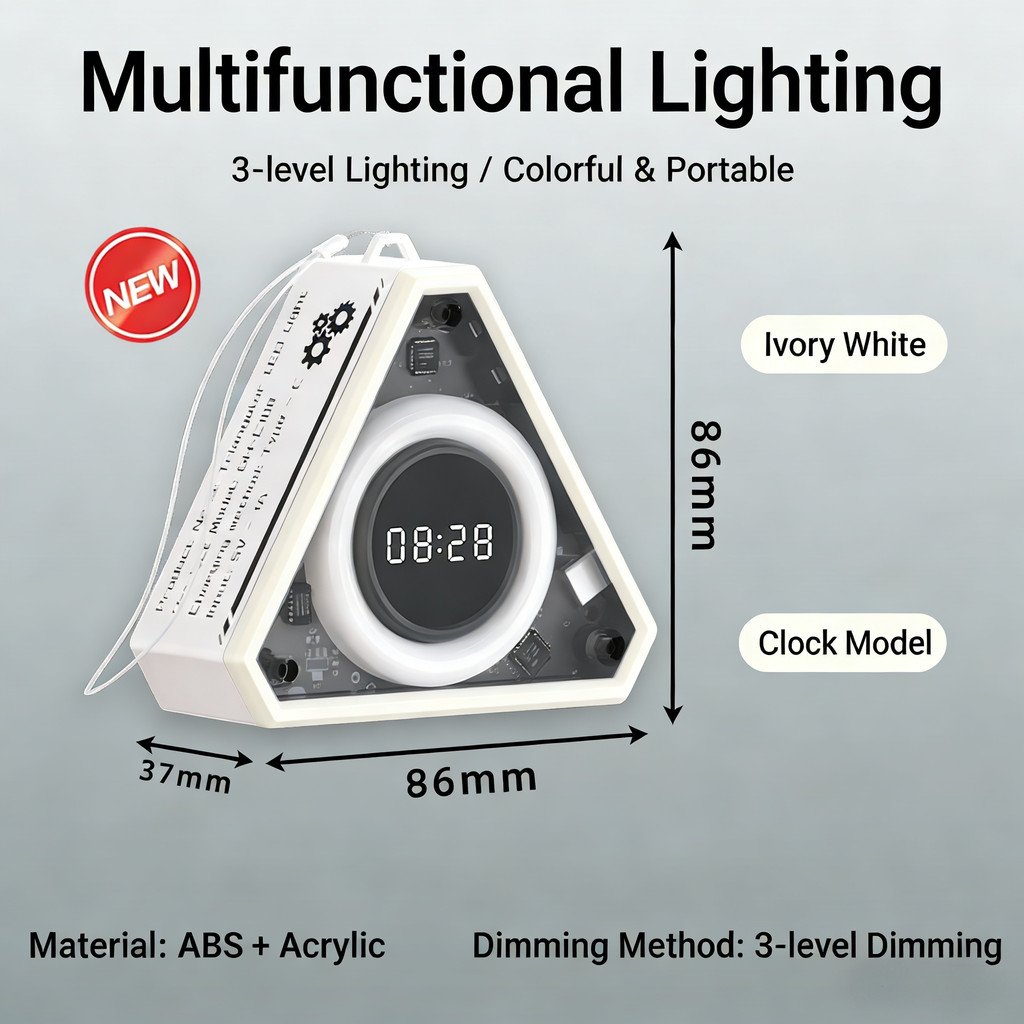 ไฟกลางคืน LED Mech แบบโต้ตอบพร้อมนาฬิกาดิจิตอลและคุณสมบัติในการนอนหลับ ...