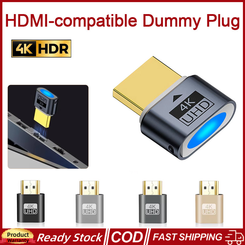 HDMI-เข้ากันได้กับ Dummy Plug 4K HDR Virtual Monitor EDID Emulator ...