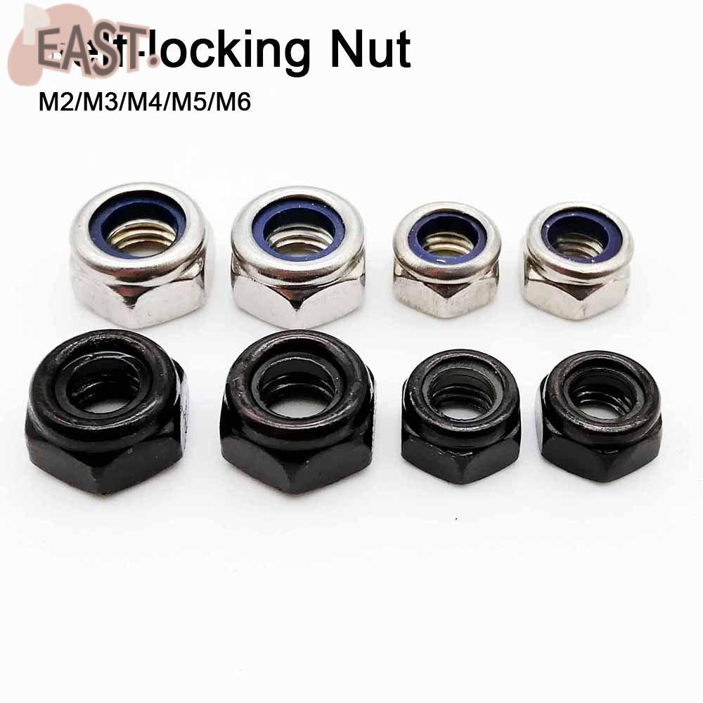 EASTS 10 ชิ้น Self-locking Nut, Hex ไนลอน M2 M3 M4 M5 M6 Locknut, 304 ...