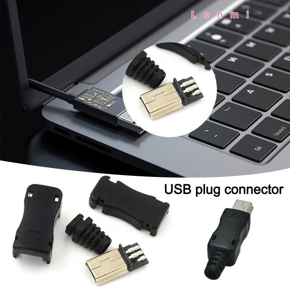 LONMI Mini USB Male Connector, Mini USB Jack 4 In 1 ประกอบ USB 2.0 Jack ...