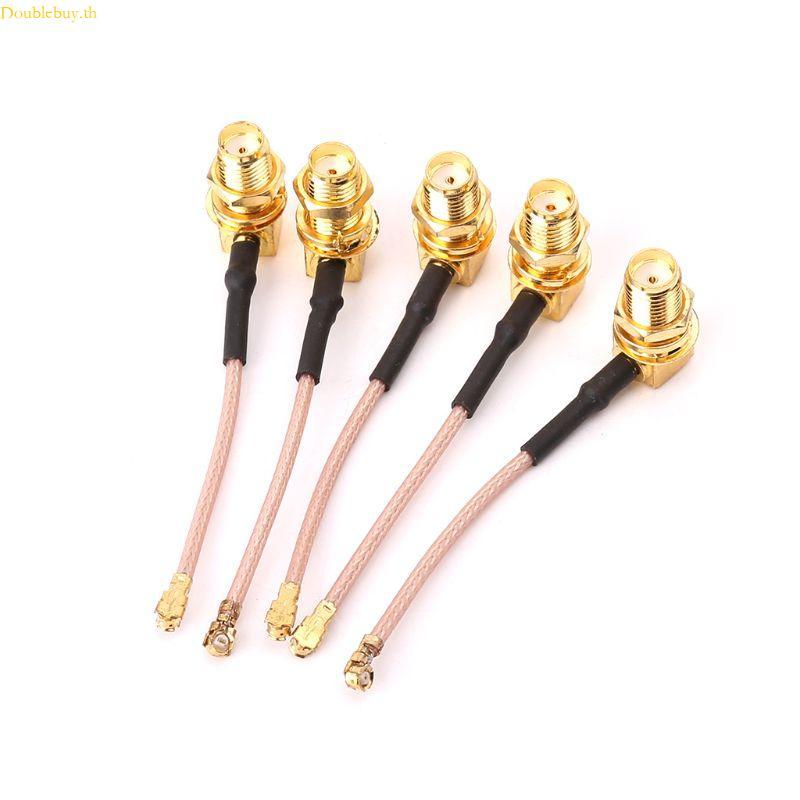 Doublebuy 5 ชิ้น SMA หญิงมุมขวา To Ufl IPX RF อะแดปเตอร์ Coaxial RG178 ...