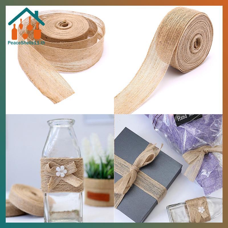 PeaceShells 10M Burlap ริบบิ้นธรรมชาติ Vintage Jute เชือกหัตถกรรม ...
