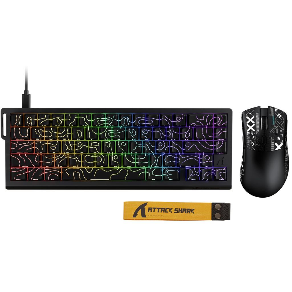 ATTACK SHARK X68HE Rapid Trigger Gaming Keyboard Set with R1 Gaming ...