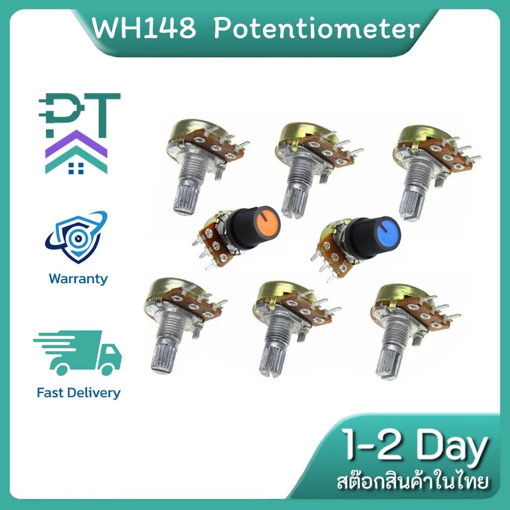 VR Potentiometer 1K 2K 5K 10K 20K 50K 100K 250K 500K 1M Ohm (WH148 ...