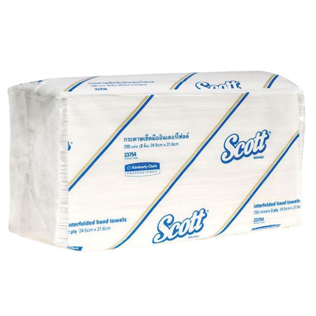 SCOTT กระดาษเช็ดมือพับต่อเนื่อง Inter Fold (แพ็ค 250) | Shopee Thailand