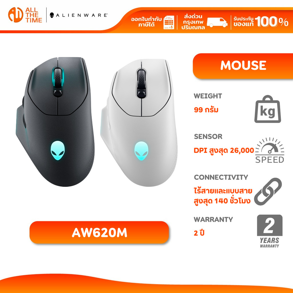 Alienware Wireless Gaming Mouse - AW620M เมาส์เกมมิ่งไวเลส-ไร้สาย Max ...