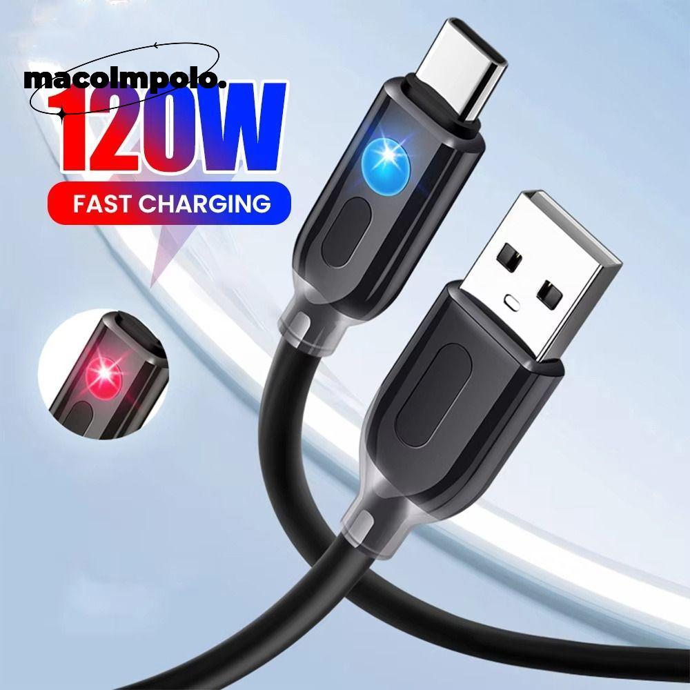สาย Type C, พร้อมสายชาร์จ LED Light USB C, สายข้อมูล 120W แบบชาร์จเร็ว ...