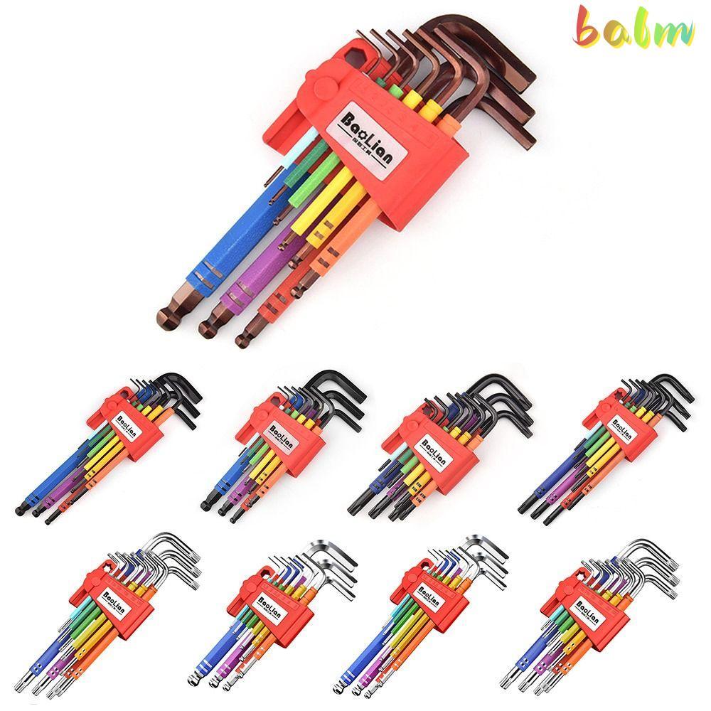 BALM 9PCS Allen ชุดกุญแจ, 1.5 มม.-10 มม.สีหกเหลี่ยม Spanner, Ball-End L ...