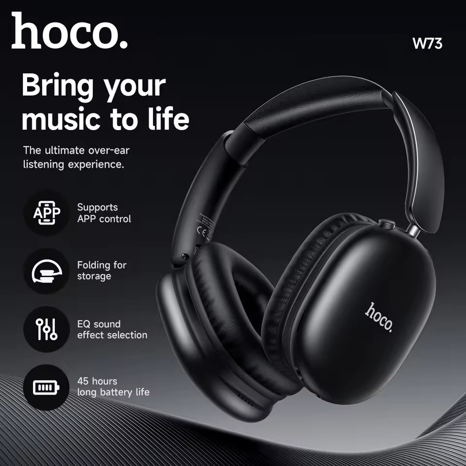 HOCO W73 หูฟังบลูทูธ ดีไซน์พับได้ Bluetooth 6.0 ควบคุมผ่านแอป hoco ...