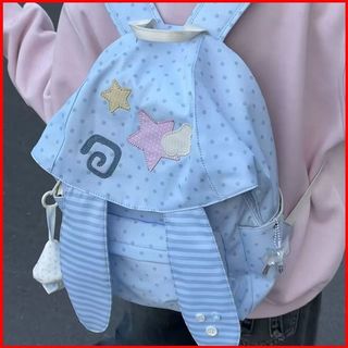 Ba lô kiểu Hàn Quốc polka dot rabbit dành cho học sinh, có dung lượng lớn