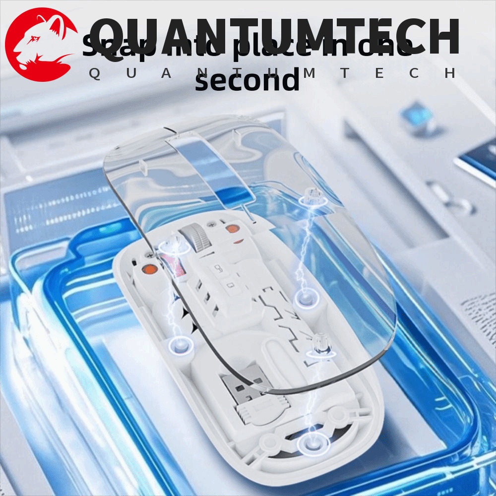 QUANTUMTECH เมาส์เล่นเกมไร้สาย, 3 โหมดการออกแบบแม่เหล็กเมาส์บลูทูธ ...