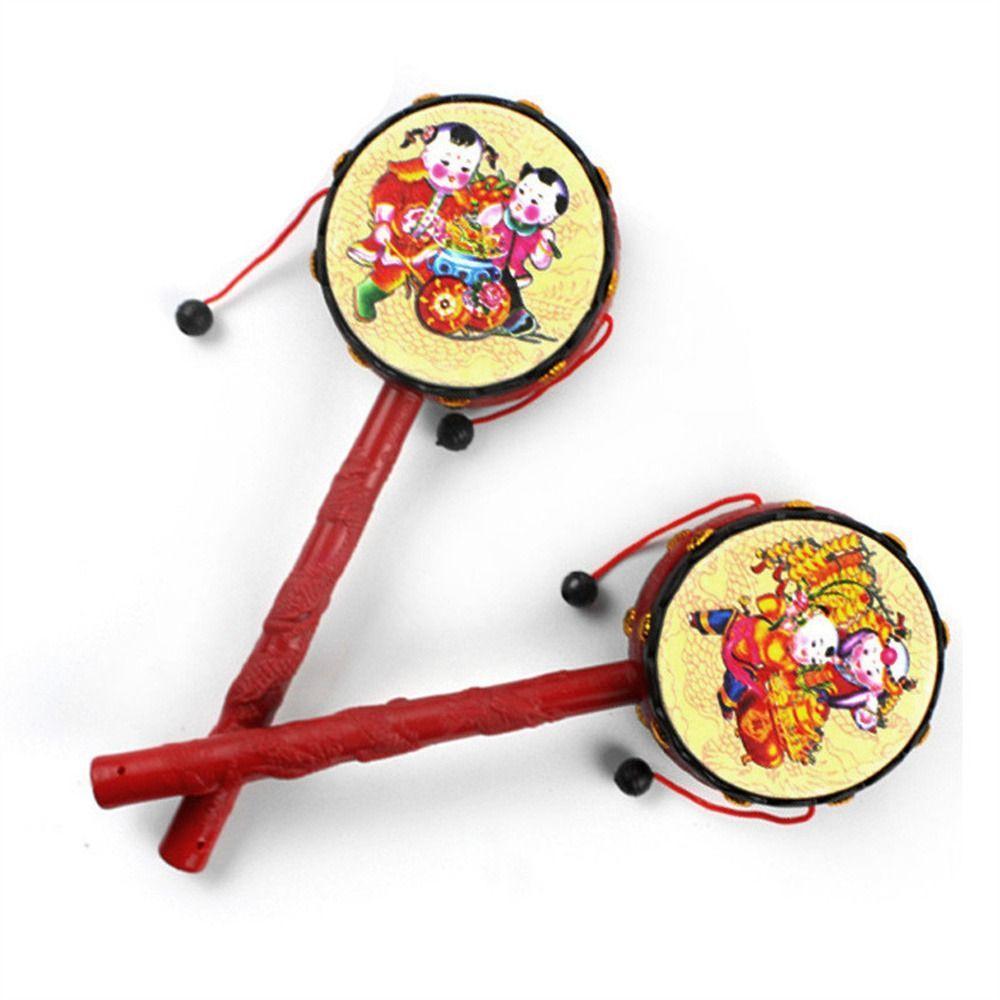 CYBER Spin Rattle Drum, กลองลิงจีนสไตล์โบราณ, ผู้เริ่มต้นการ์ตูนพลาสติก ...