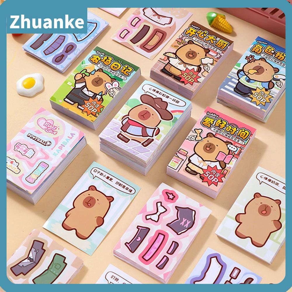 ZHUANKE Capybara Dress Up Sticker Book, 25P เสื้อผ้า + 25P Capybara ...