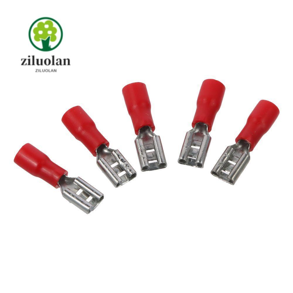 ZILUOLAN 100PCS ไฟฟ้า Crimp Terminal, 0.5-1.5mm2 AWG 22-16 ฉนวน Spade ...