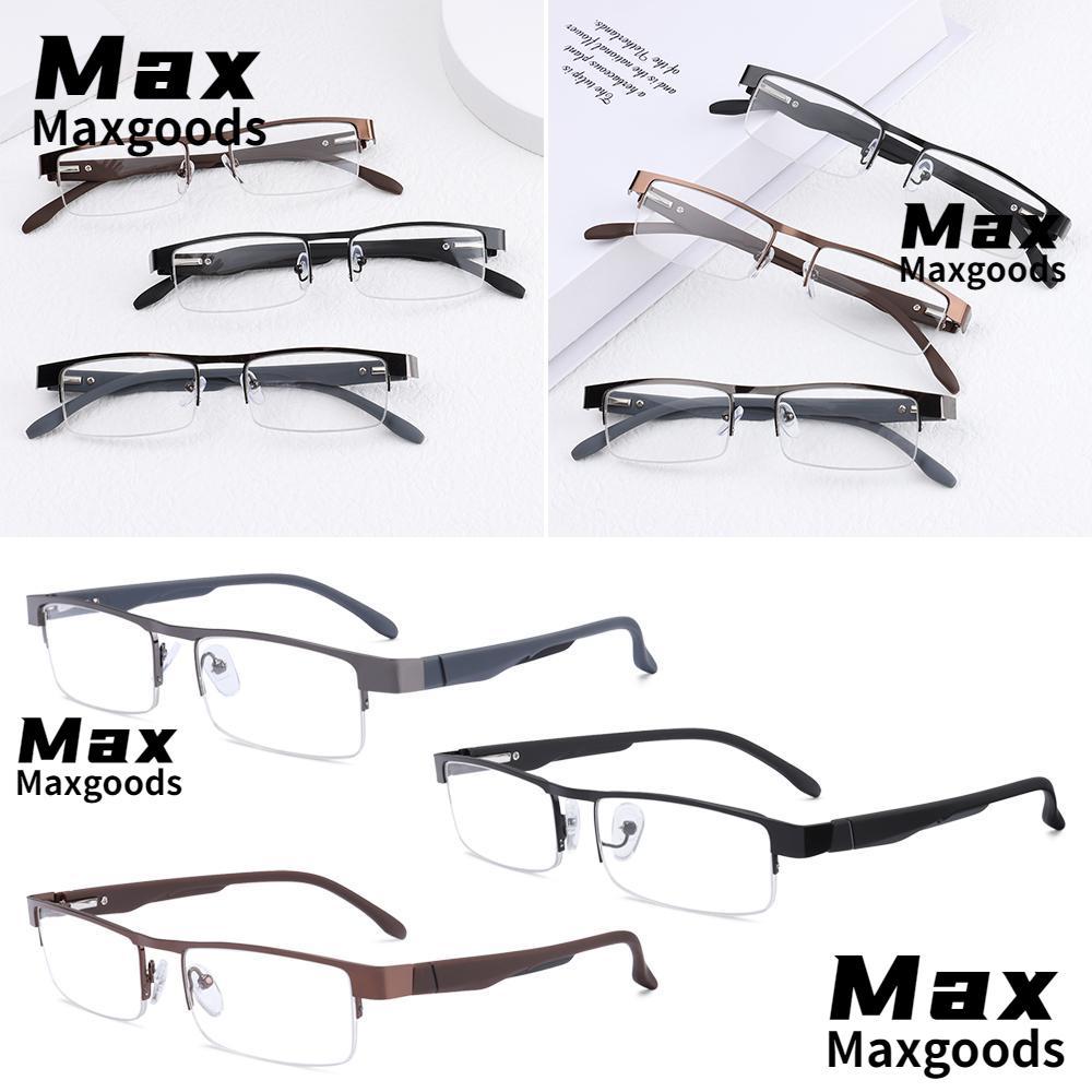 MAXG แว่นตาอ่านหนังสือธุรกิจผู้ชาย Vintage Eye Protection Half Frame ...