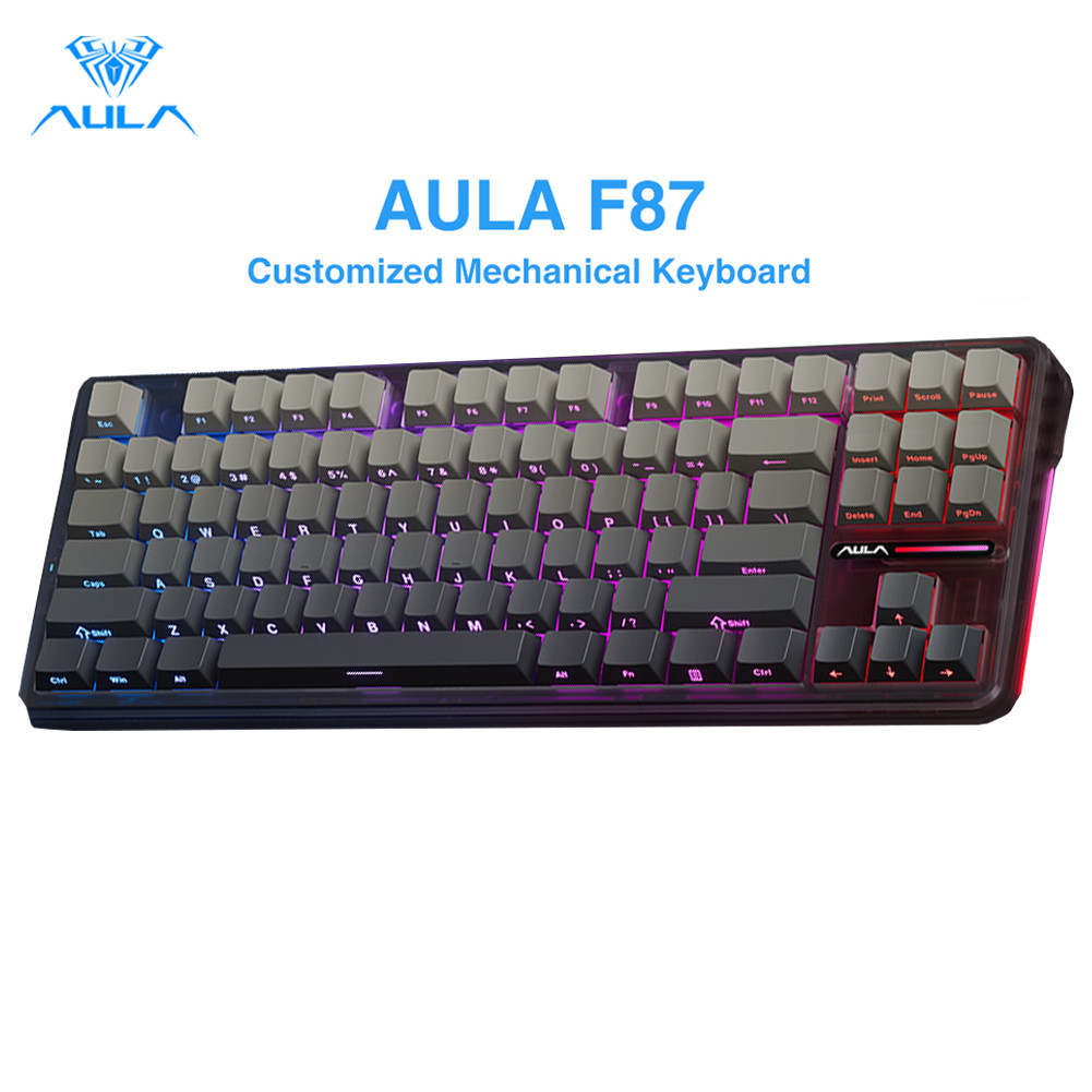 Aula F87 Pro คีย์บอร์ดแบบกลไกแบบมีสาย 87 คีย์ ไร้สาย Bluetooth 2.4G ...