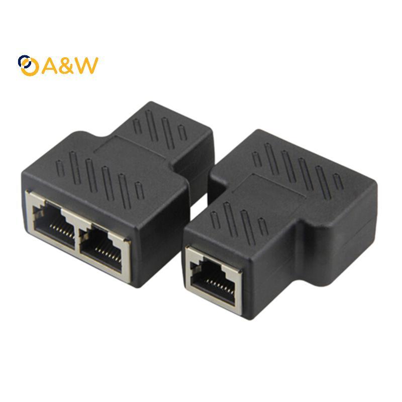 A&W 1 ถึง 2 LAN ethernet Network Cable RJ45 Splitter Plug Adapter ...
