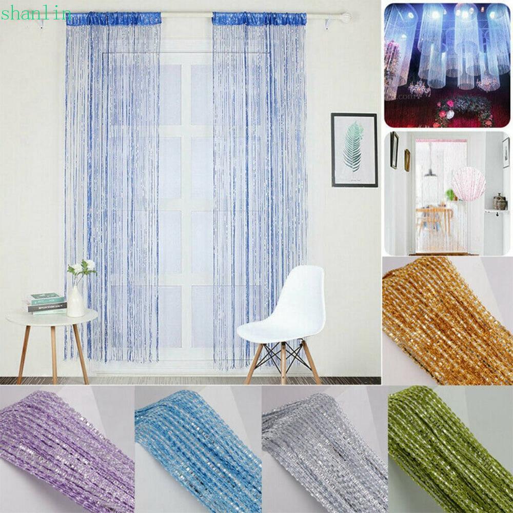 SHANLIN String Curtain Fly Screen Home Beaded แขวนประตูหน้าต่าง Valance ...