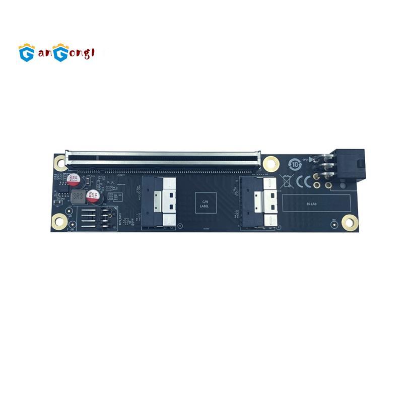 [gangong1]SlimSAS SFF-8654-8i SFF8654 PCI-E 4.0 X16 2 พอร์ตอะแดปเตอร์ ...