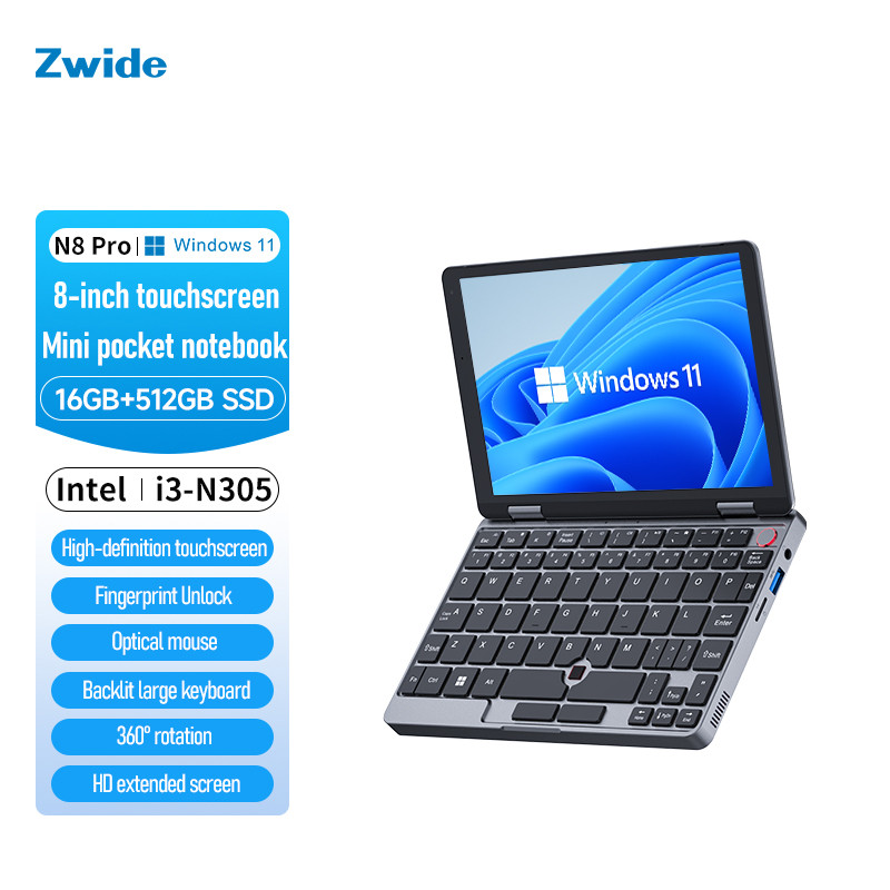 Zwide NA08H/N8 แล็ปท็อป 2 in 1 แท็บเล็ต Windows11 8 นิ้ว N150/N305