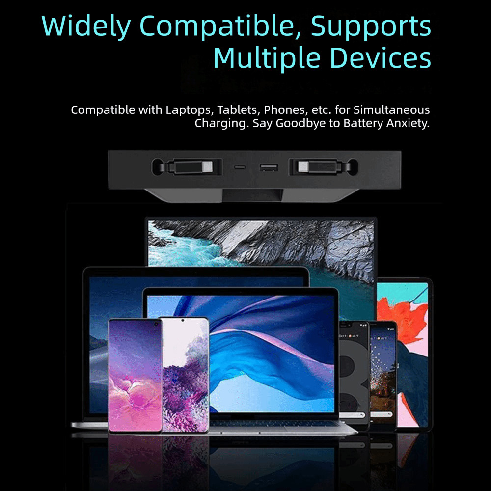 CNXIQU คอนโซลกลาง USB HUB,ซ่อนRetractable Cable Docking Station,Fast ...