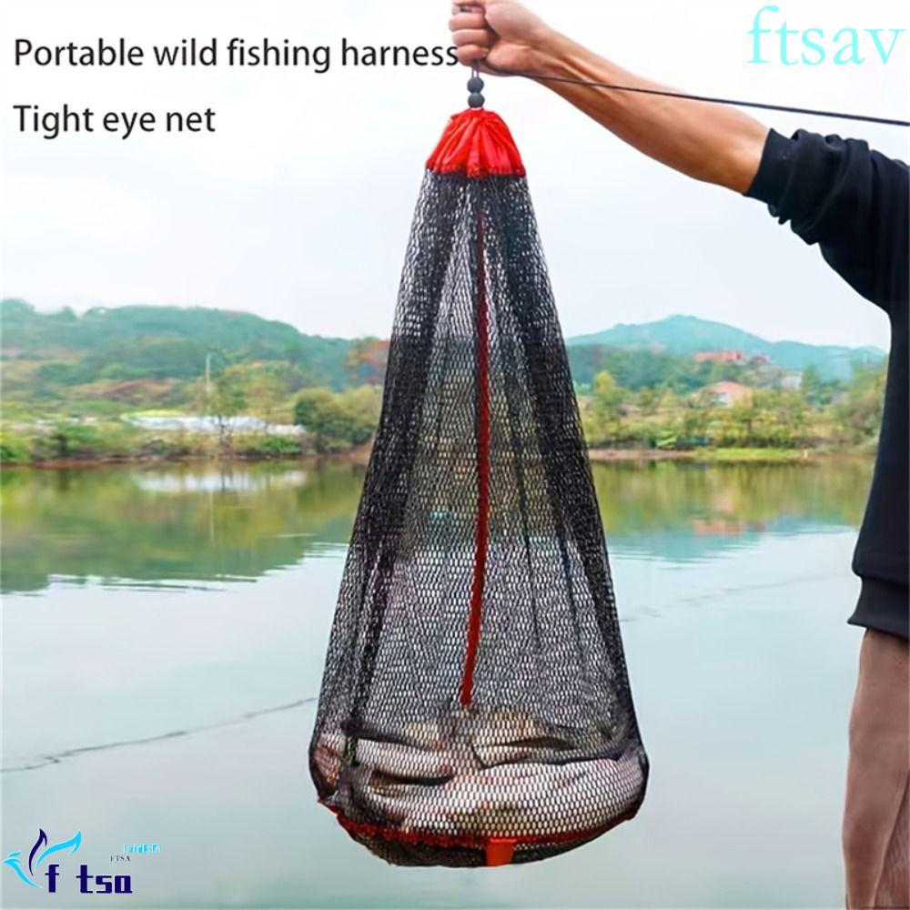 ถุงตาข่ายตกปลารวม.Drawstring Mouth Live Fish Net พับเก็บสะดวก และทนทาน ...