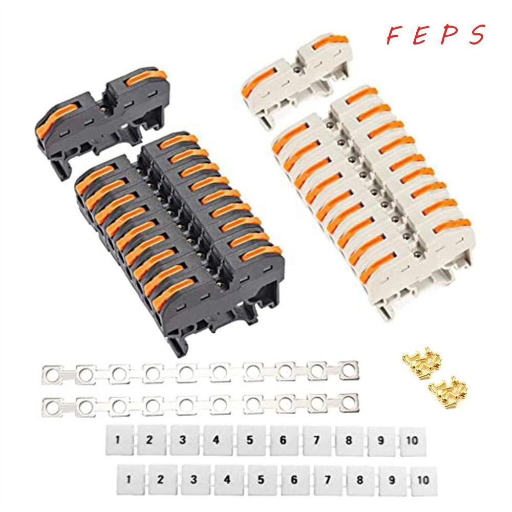 FEPS 20PCS Power Terminal, Compact 32A 400V DIN Rail Terminal Blocks ...
