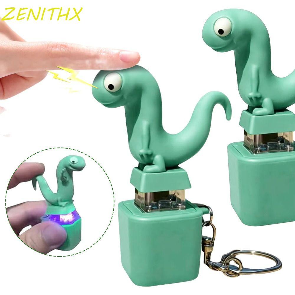 ZENITHX พวงกุญแจปุ่มจิ้งจก, เอฟเฟกต์แฟลชไฟที่มีสีสัน Lizard Voice Key ...
