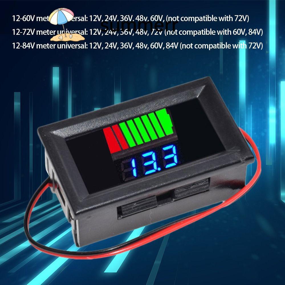 SUMMERR เครื่องวัดความจุแบตเตอรี่ลิเธียม LED Universal Digital Display ...