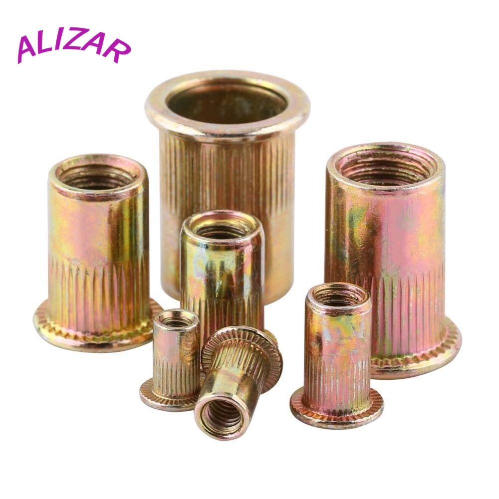 ALIZAR 10 ชิ้นแบนหัว Rivnut, ใส่ Nutsert หมวกเกลียว Rivet เหล็กคาร์บอน ...