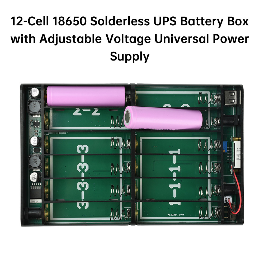Pcbfun DC UPS 12-Cell 18650 Solderless Power Box ปรับแรงดันไฟฟ้า ...
