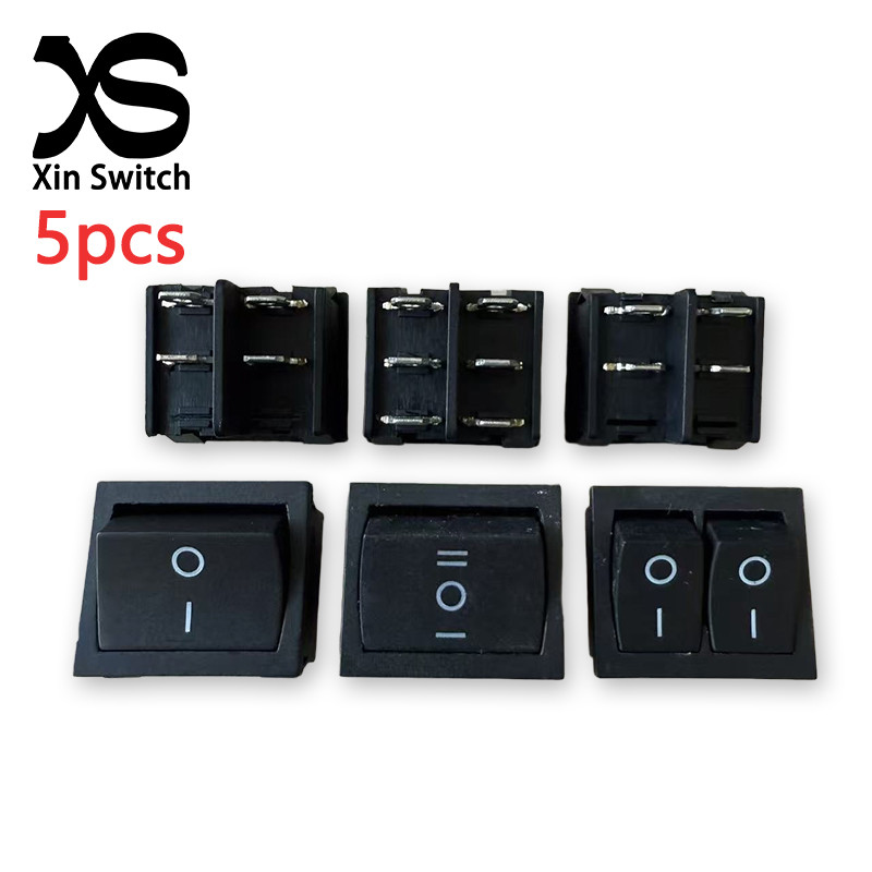 5PCS KCD5 Double Link Rocker Switch 24*21 มม.4-Pin/6-Pin 2-Position/3 ...