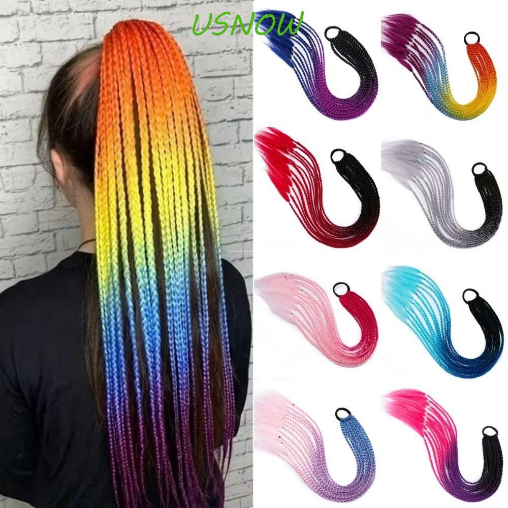 USNOW Hairpiece Braided Gradient สำหรับผู้หญิง ทรงHip-Hop พาดหน้า ...