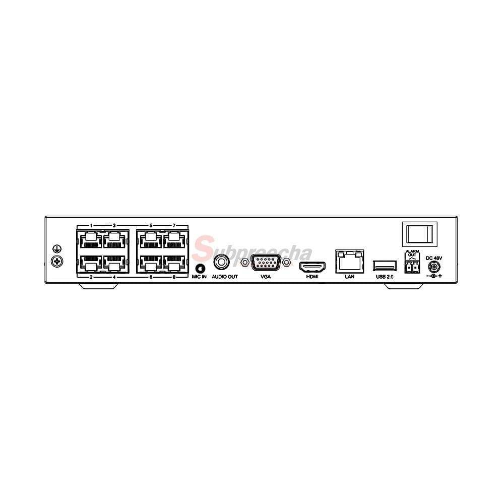 TC-R3110 I/B/P8/V3.0 / Tiandy เครื่องบันทึก NVR 10 ch (1 SATA) (8 PoE ...