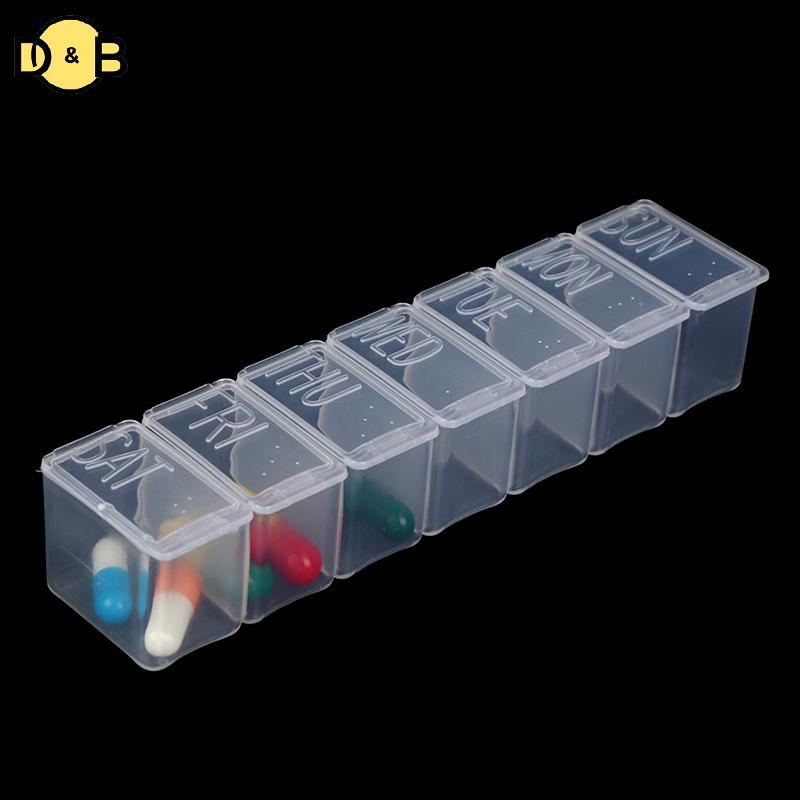 [DB] 7 วัน Braille ตัวอักษร Pill Case Storage Dispenser ยา Storage ...