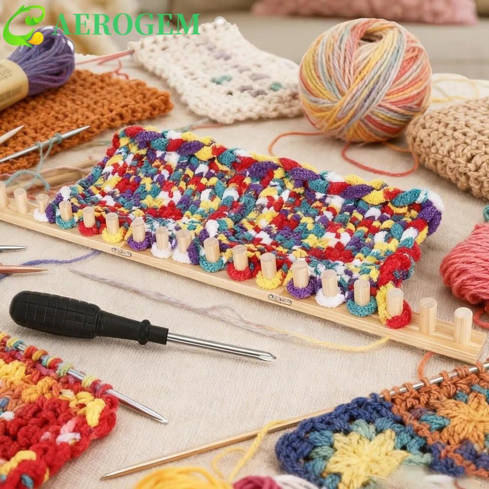 AEROGEM Chunky ผ้าห่ม Loom Kit, Multi-Size Handmade Craft ไม้ถัก Loom ...
