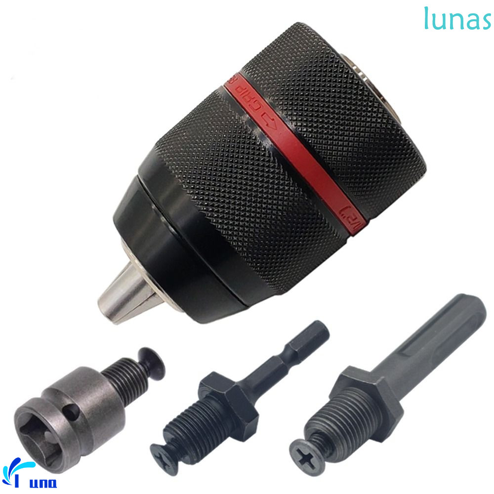 LUNASOL Keyless อะแดปเตอร์เจาะมือ Chuck 10mm3/8 13mm1/2 Shank/SDS/ซ็อกเ ...