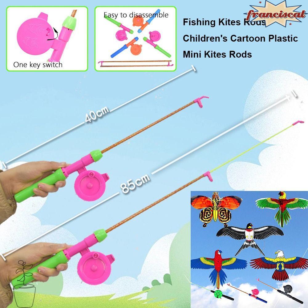 FRANCISCAL Mini Kites Rods, 38 ซม./58 ซม./80 ซม.Diverse รูปแบบเด็กตกปลา ...