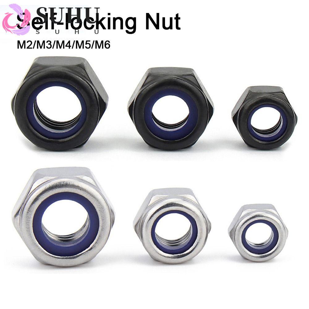SUHU 10 ชิ้น Self-locking Nut, M2 M3 M4 M5 M6 อุปกรณ์เสริมฮาร์ดแวร์ ...