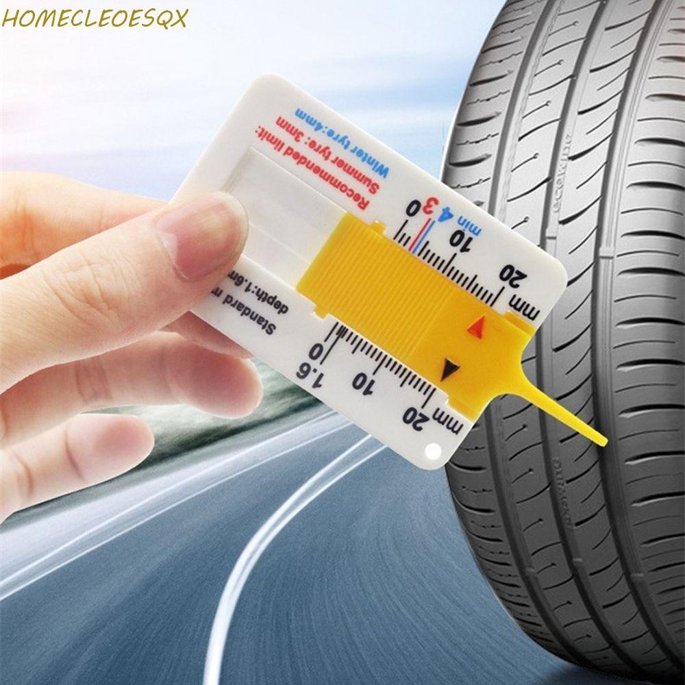 HOMECLEEOESQX รถ Tyre Tread Depthometer พร้อมพวงกุญแจคุณภาพสูง 0-20 มม. ...
